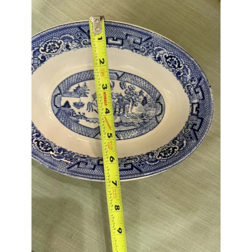 Vintage Homer Laughlin Blue Willow Oval Plate Platter USA L54N6 See Measurements